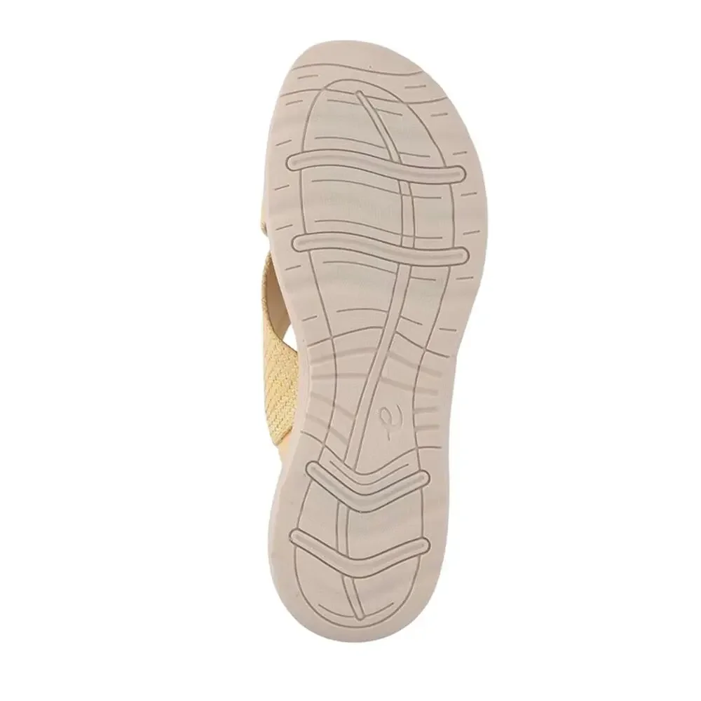 Easy Spirit Women's Taite Criss Cross Strap Slip On Sandals Yellow Size 6 1/2